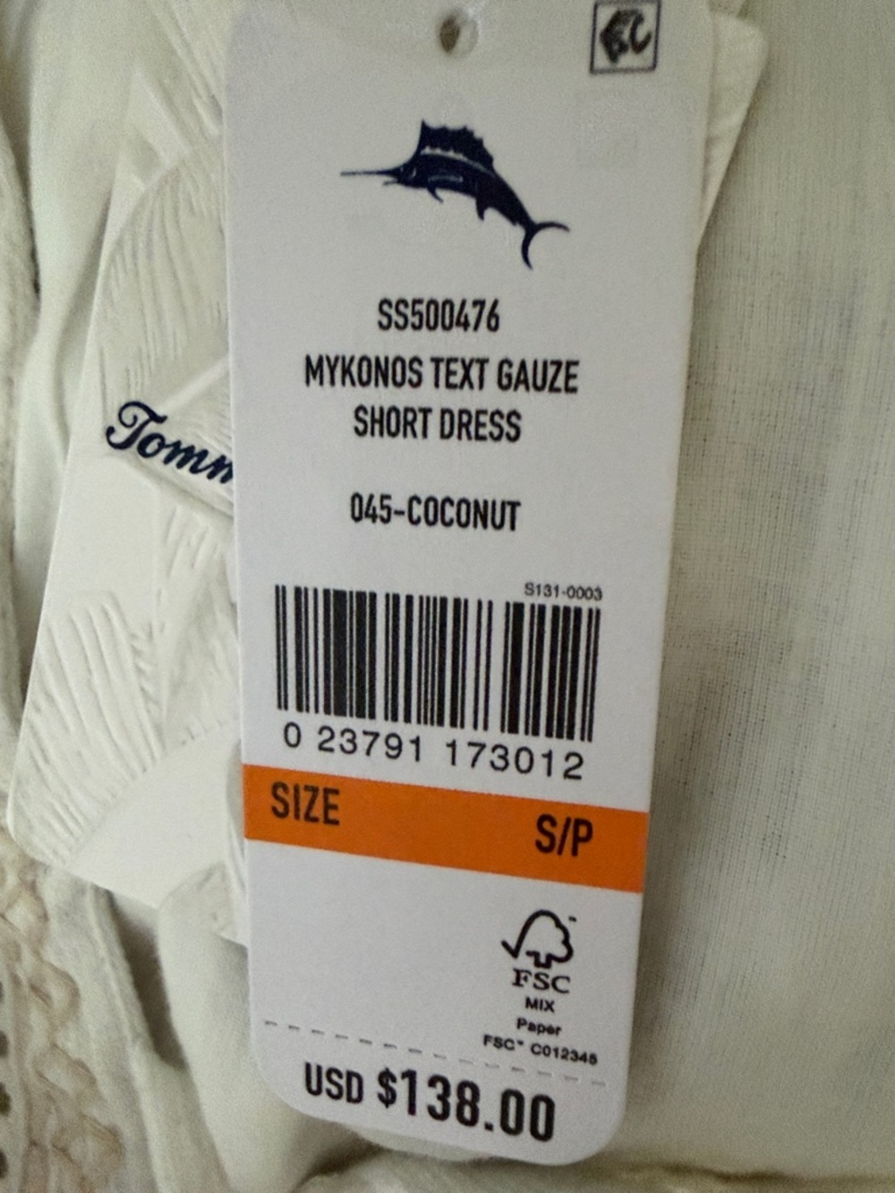 Tommy Bahama NWT Mykonos Gauze Cover Up Shift Dress - Picture 3 of 8